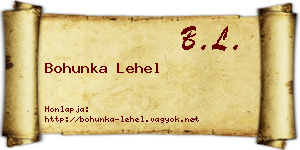 Bohunka Lehel névjegykártya